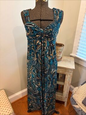 Ellen Parker Paisley Maxi Dress Small
